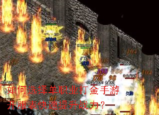 如何选择单职业打金手游开服表快速提升战力? 如何选择单职业打金手游开服表快速提升战力?