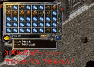 如何快速提升zhaowoo传奇角色等级与装备战力? 如何快速提升zhaowoo传奇角色等级与装备战力?